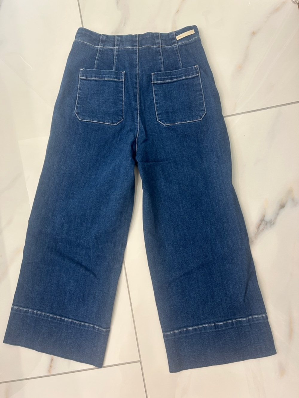 Pilcro and the Letterpress Dark Blue Cropped Wide-Leg Jeans - Picture 5 of 7